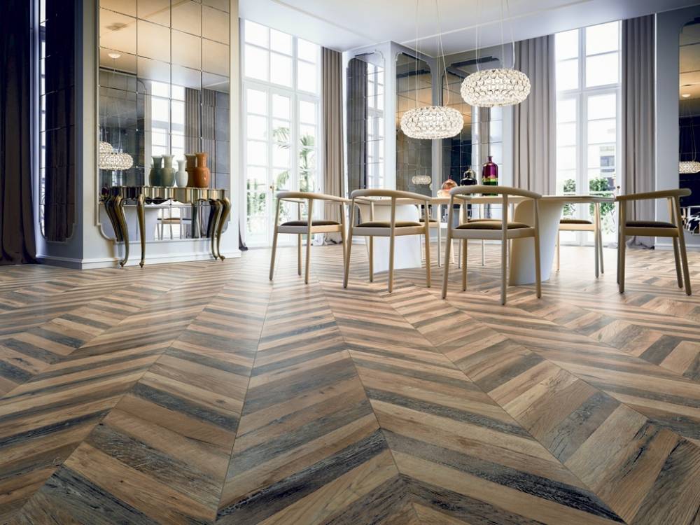 Chevron Tile Herringbone Wood Look Tile Floor