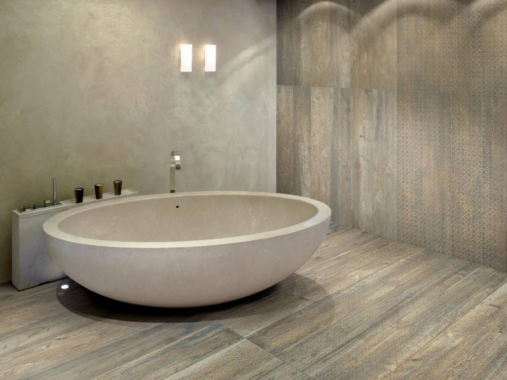 Modern Shower With Wood Tile Tiny House Bathroom Patterned