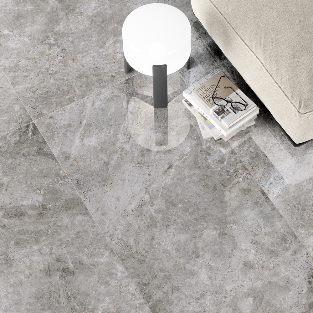 Marble look porcelain stoneware tile for bathroom