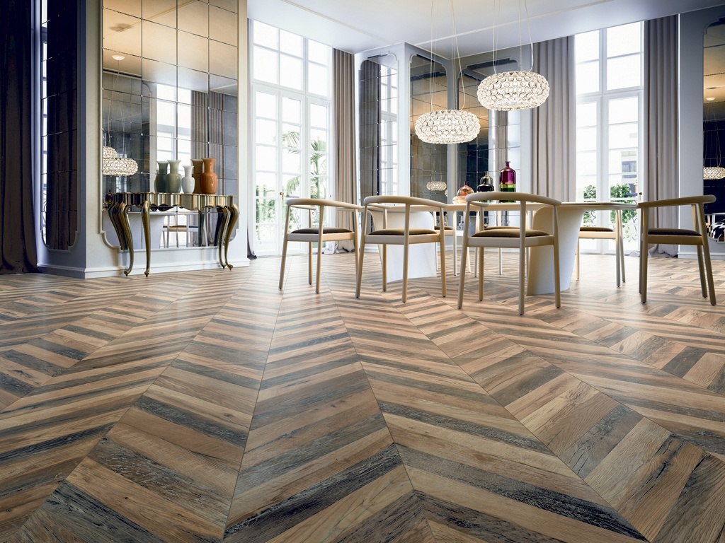 Chevron Tile Herringbone Wood Look Tile Floor