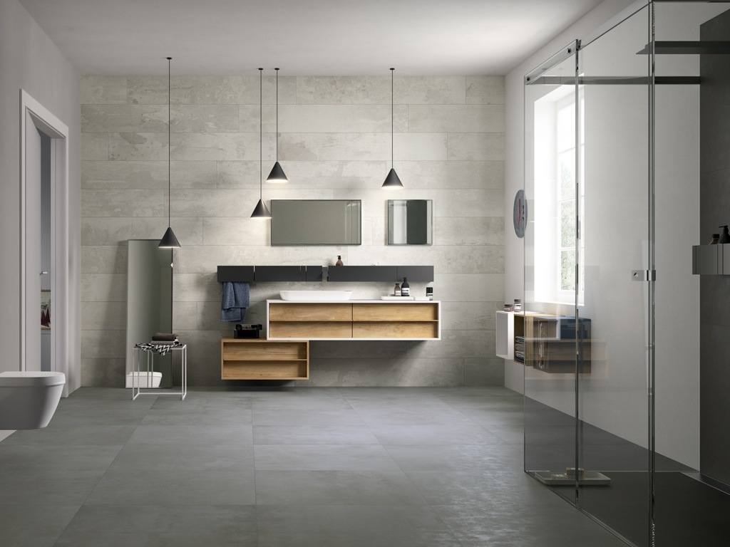 Concrate Tile Flooring Design designindustry concrete look bathroom tiles